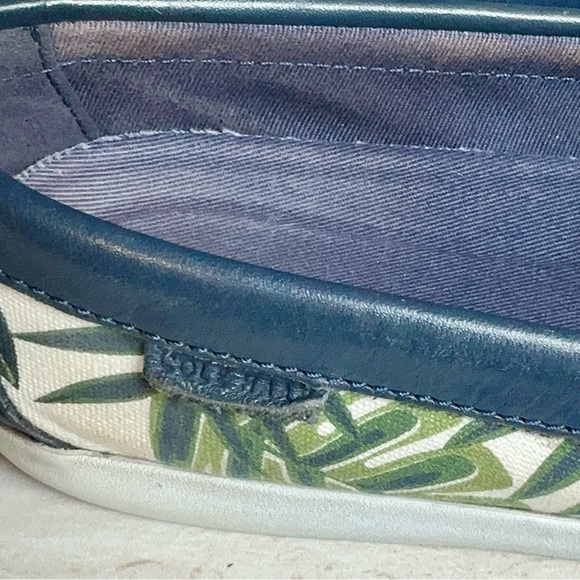 Cole Haan Nantucket Shoes Sz 8 1/2B Canvas Leather Seaside Preppy Loafers Palms - Picture 5 of 10